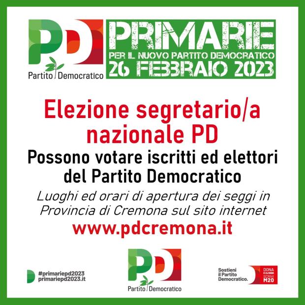 Primarie Pd Si Vota Domenica Febbraio I Seggi Del Cremonese E